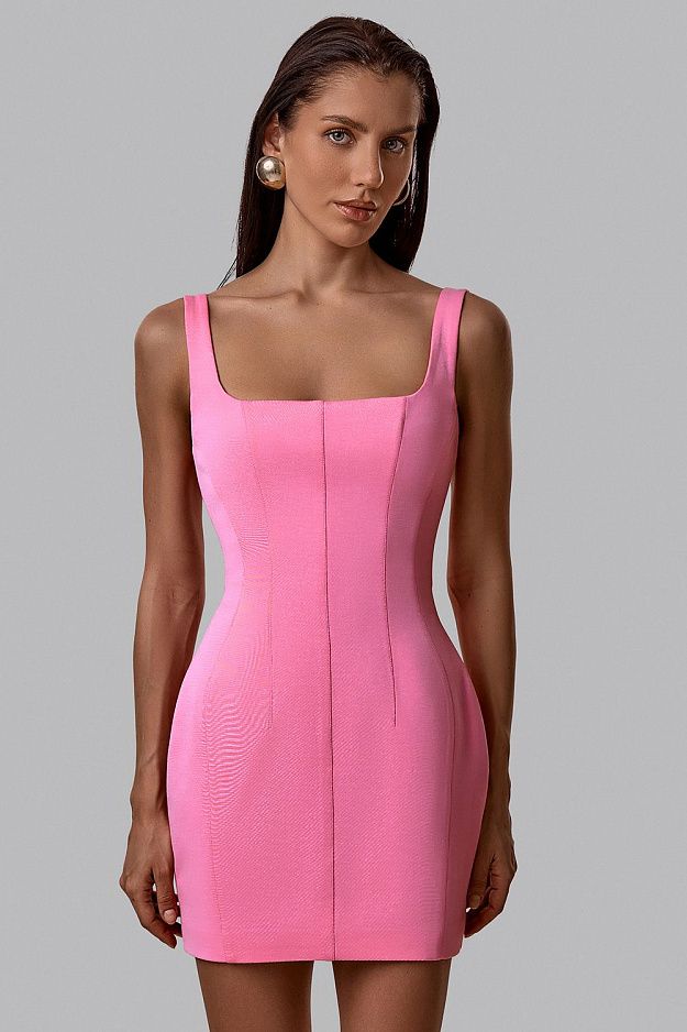 Corset Mini Dress with a Square Neckline