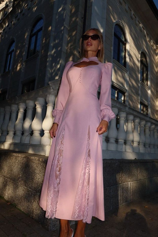 Long-Sleeve Midi Dress