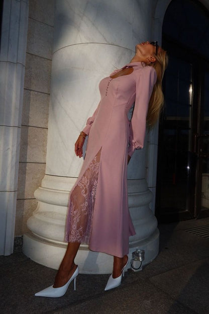 Long-Sleeve Midi Dress