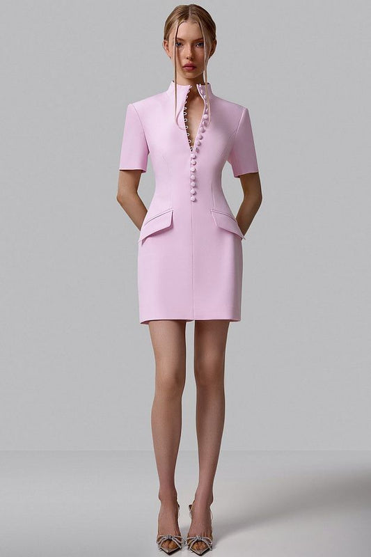 Mini Dress with Decorative Buttons