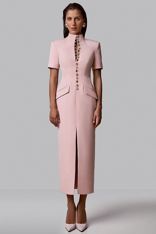 Fitted Dress with Statement Buttons