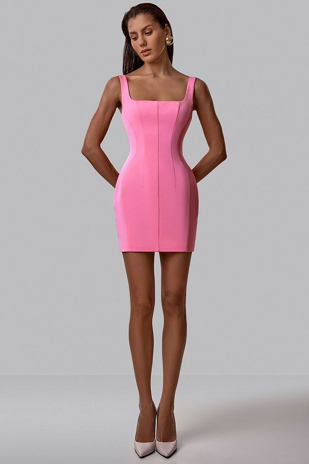 Corset Mini Dress with a Square Neckline