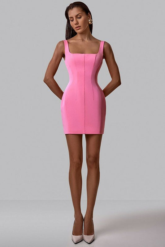 Corset Mini Dress with a Square Neckline
