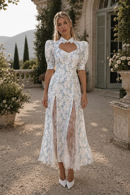 Midi Dress with Structured Bodice
