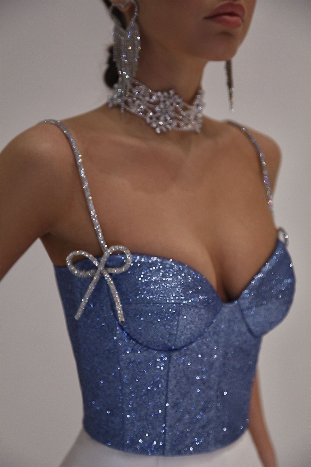 Shiny corset top