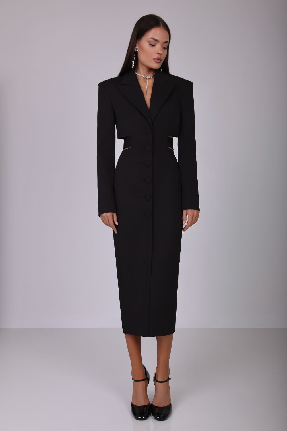 Blazer dress with belt