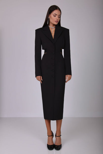 Blazer dress with belt