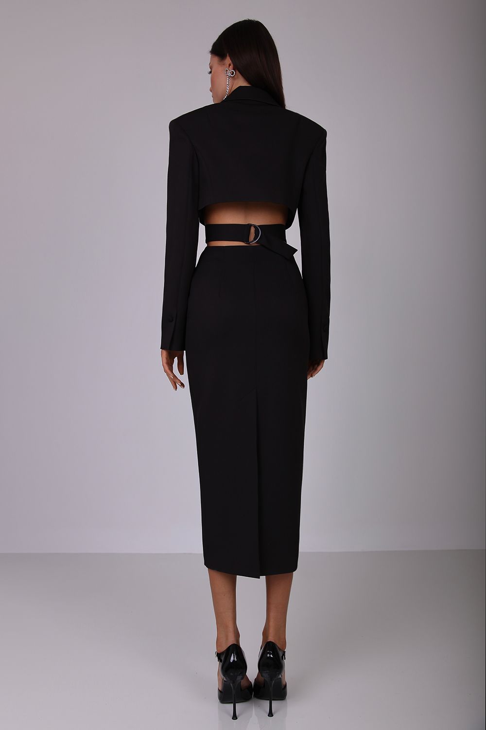 Blazer dress with belt