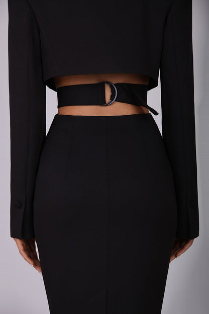 Blazer dress with belt
