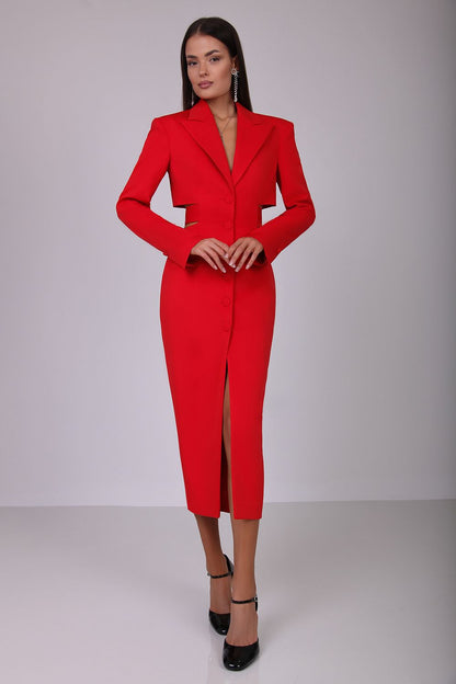 Blazer dress with belt