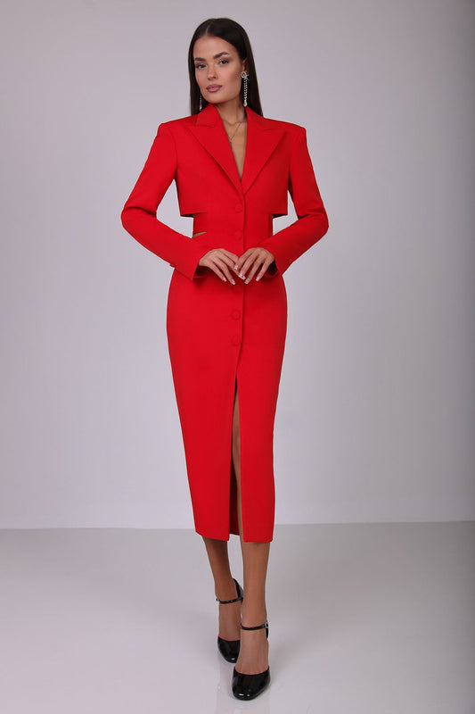 Blazer dress with belt