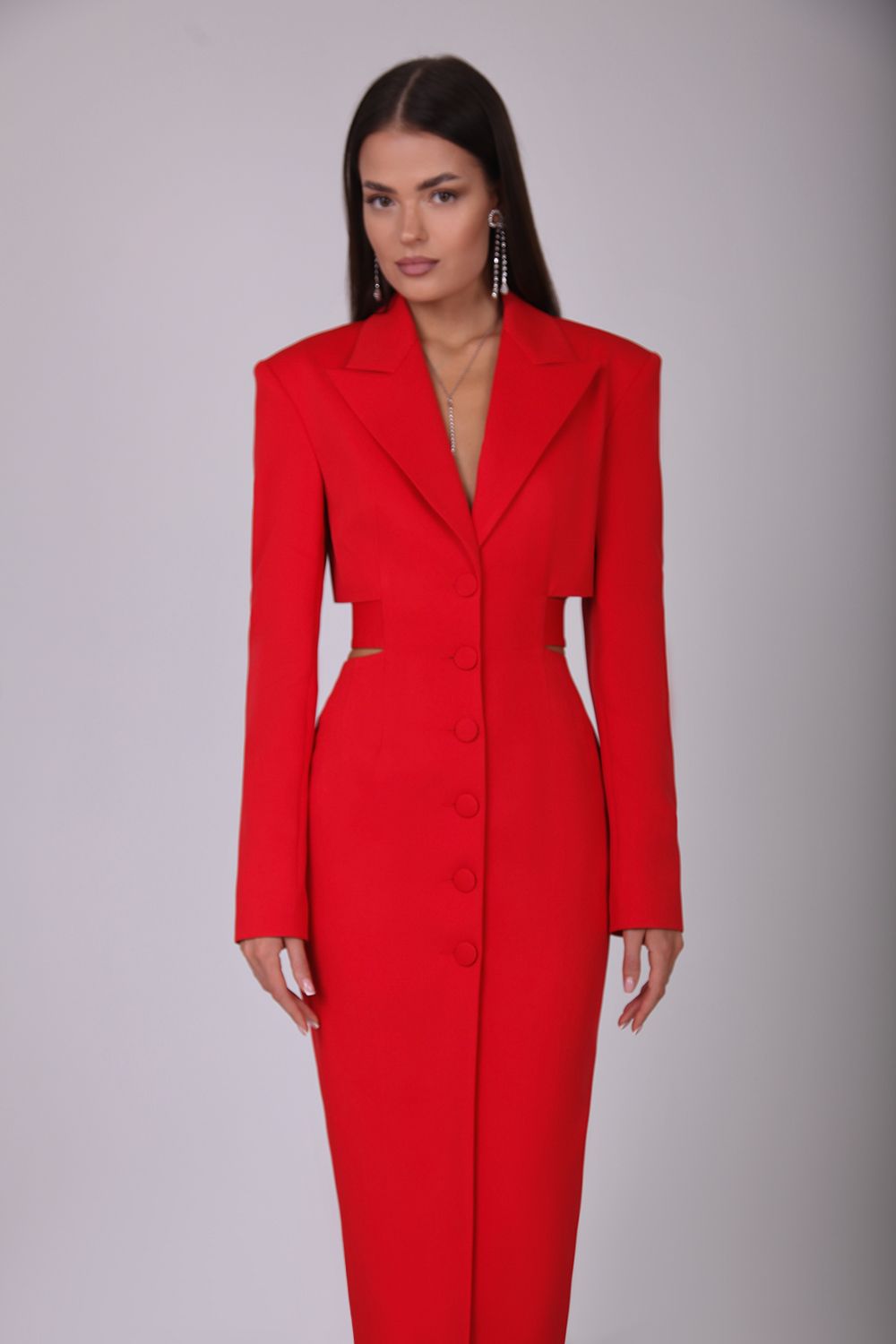 Blazer dress with belt