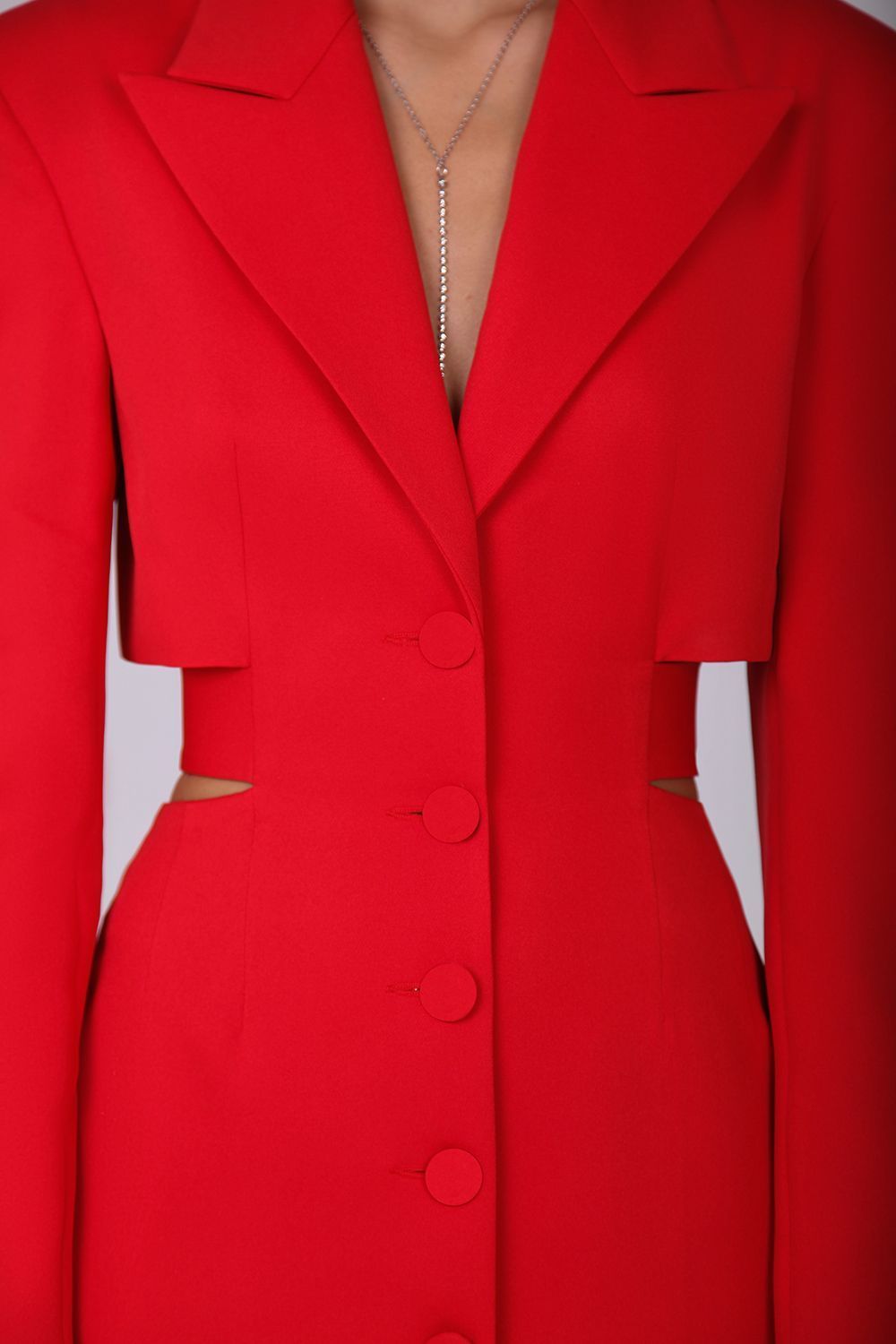 Blazer dress with belt