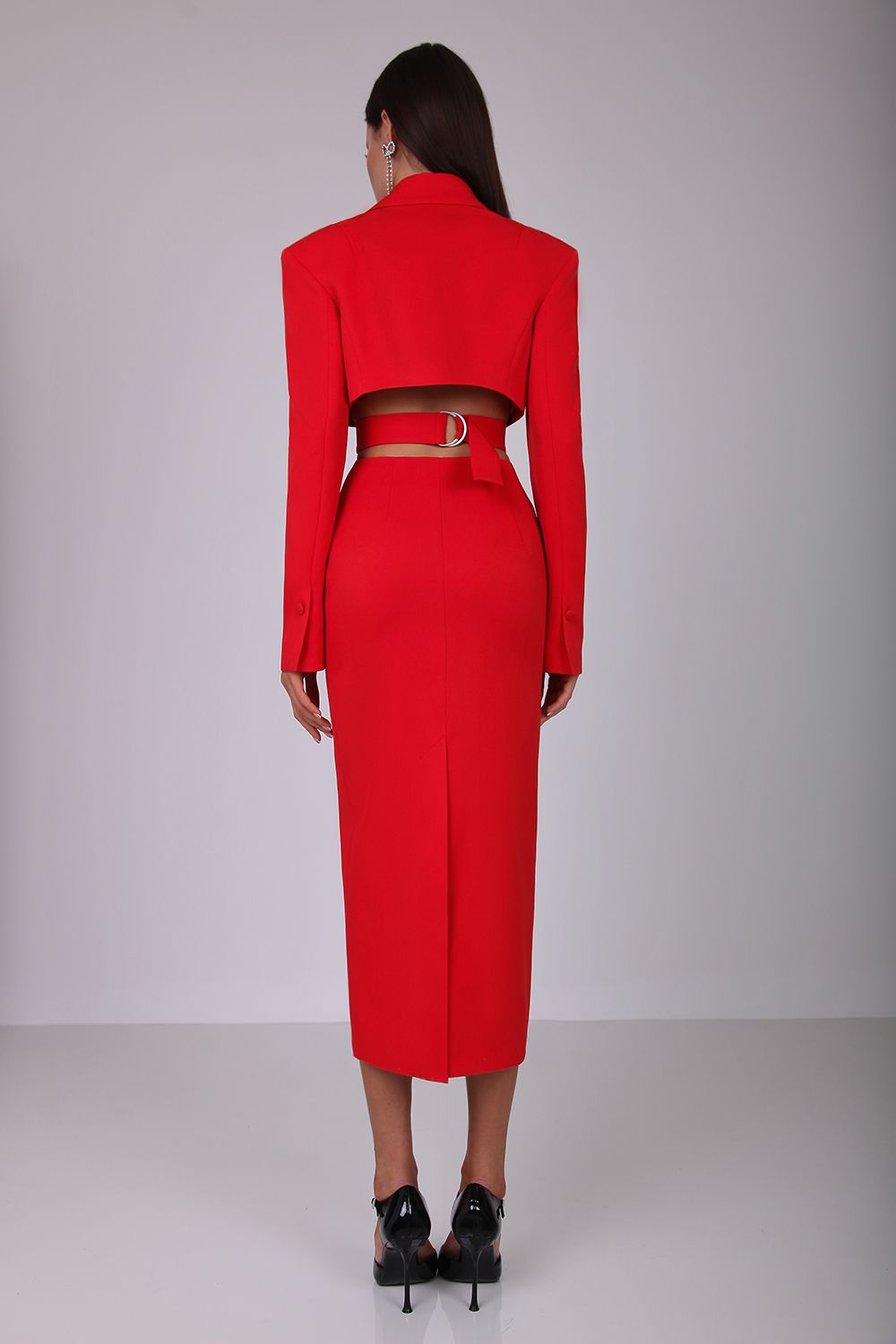 Blazer dress with belt