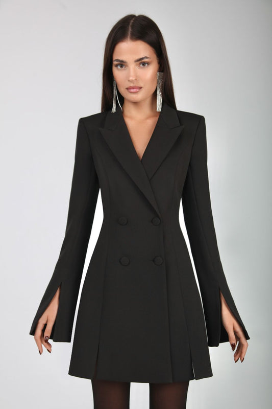Slitted jacket dress