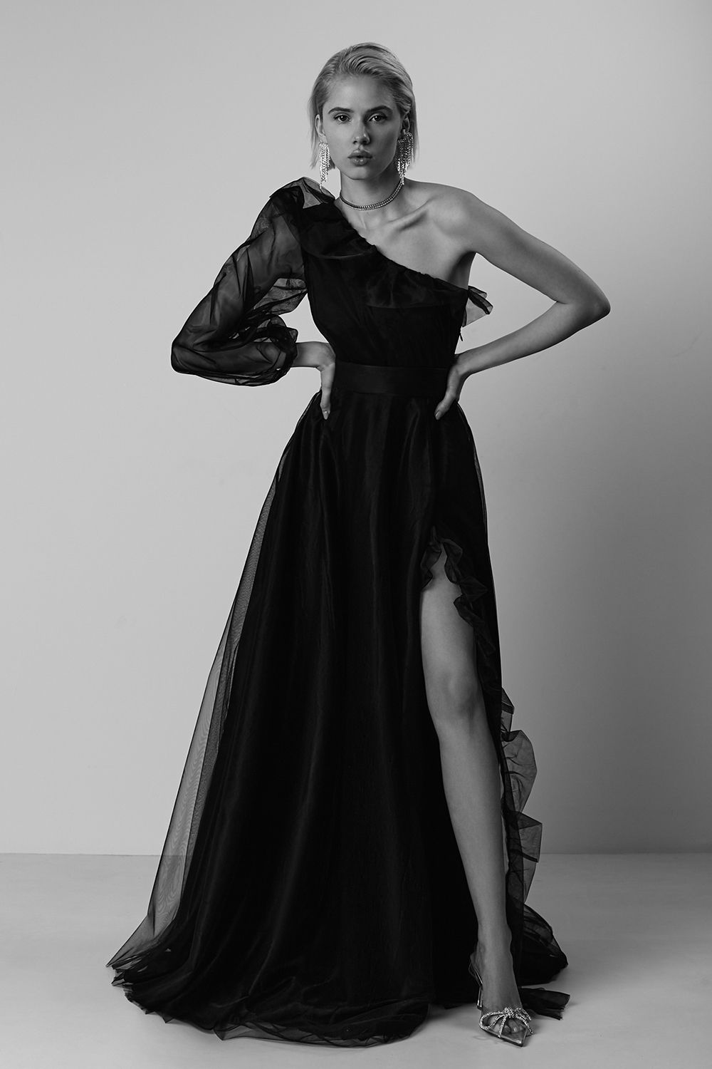 One shoulder maxi dress