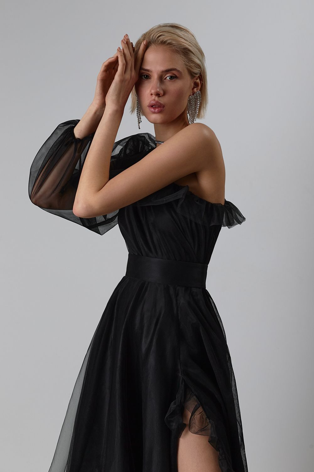 One shoulder maxi dress
