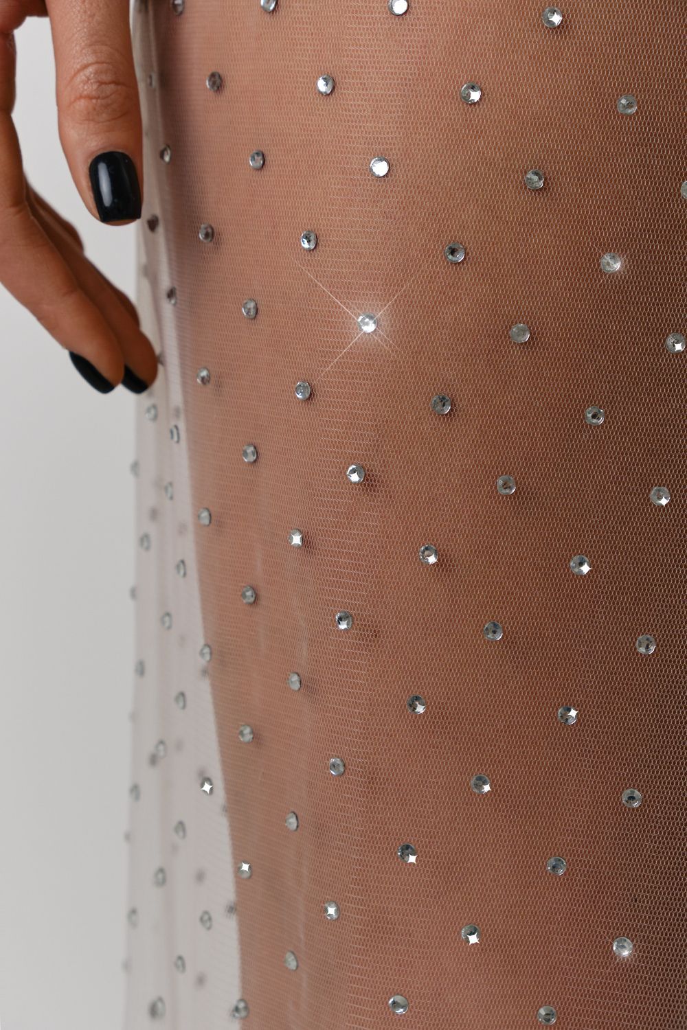 Asymmetric mesh dress