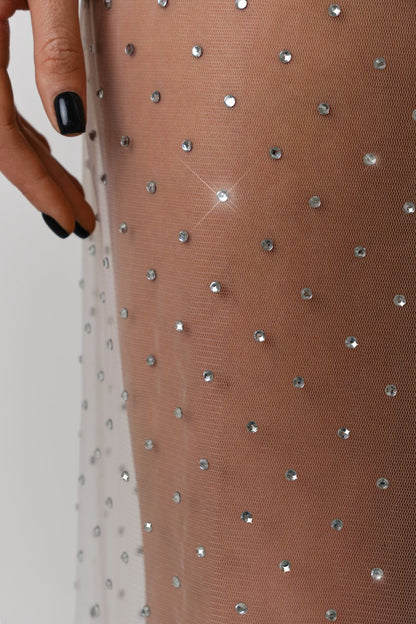 Asymmetric mesh dress