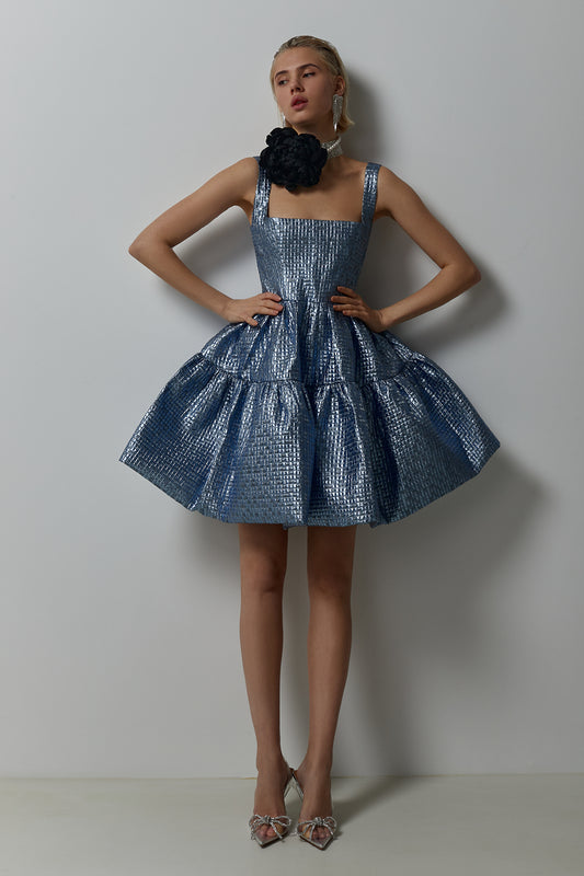 Shiny skater dress