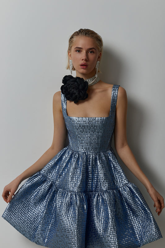 Shiny skater dress