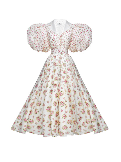 Dress with a satin collar