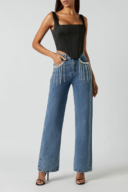 Jeans rhinestones