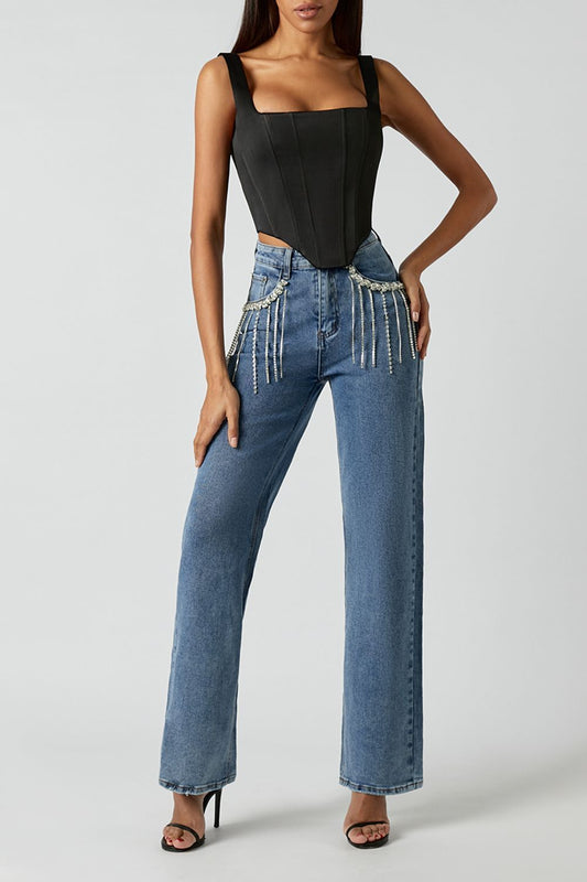 Jeans rhinestones