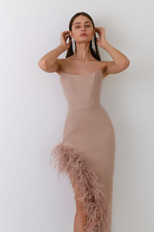 Feather bando dress