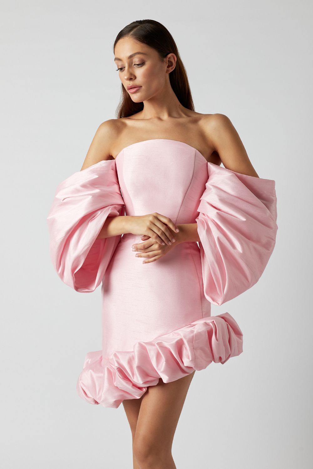 Asymmetric puff dress