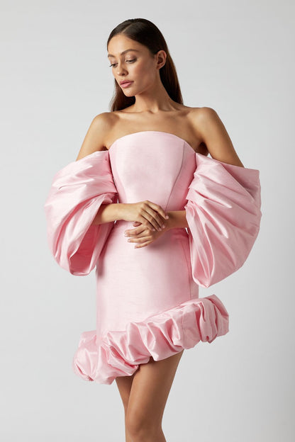Asymmetric puff dress