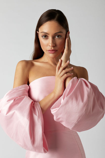 Asymmetric puff dress