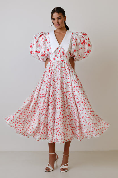 Dress with Puff Sleeves
