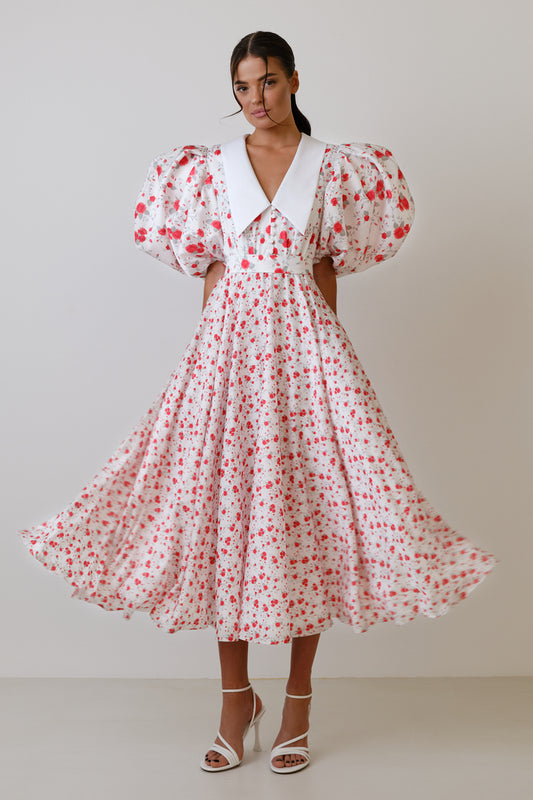 Dress with Puff Sleeves