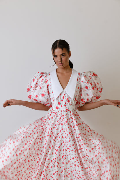 Dress with Puff Sleeves