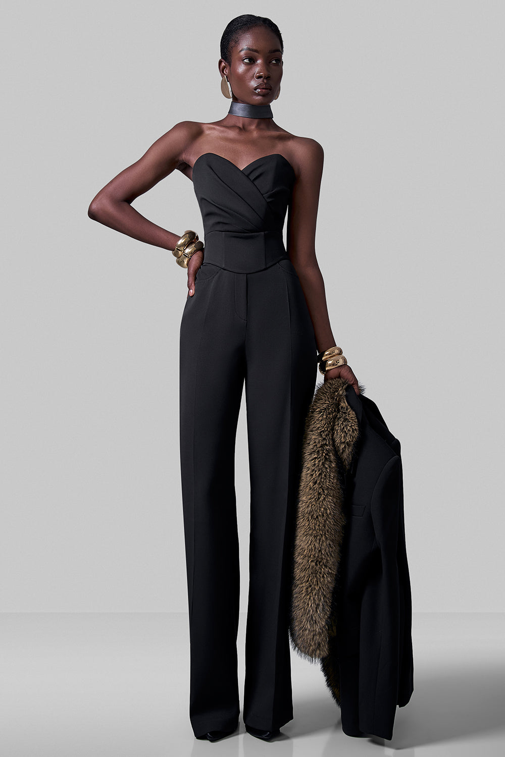 High-waisted Palazzo Trousers