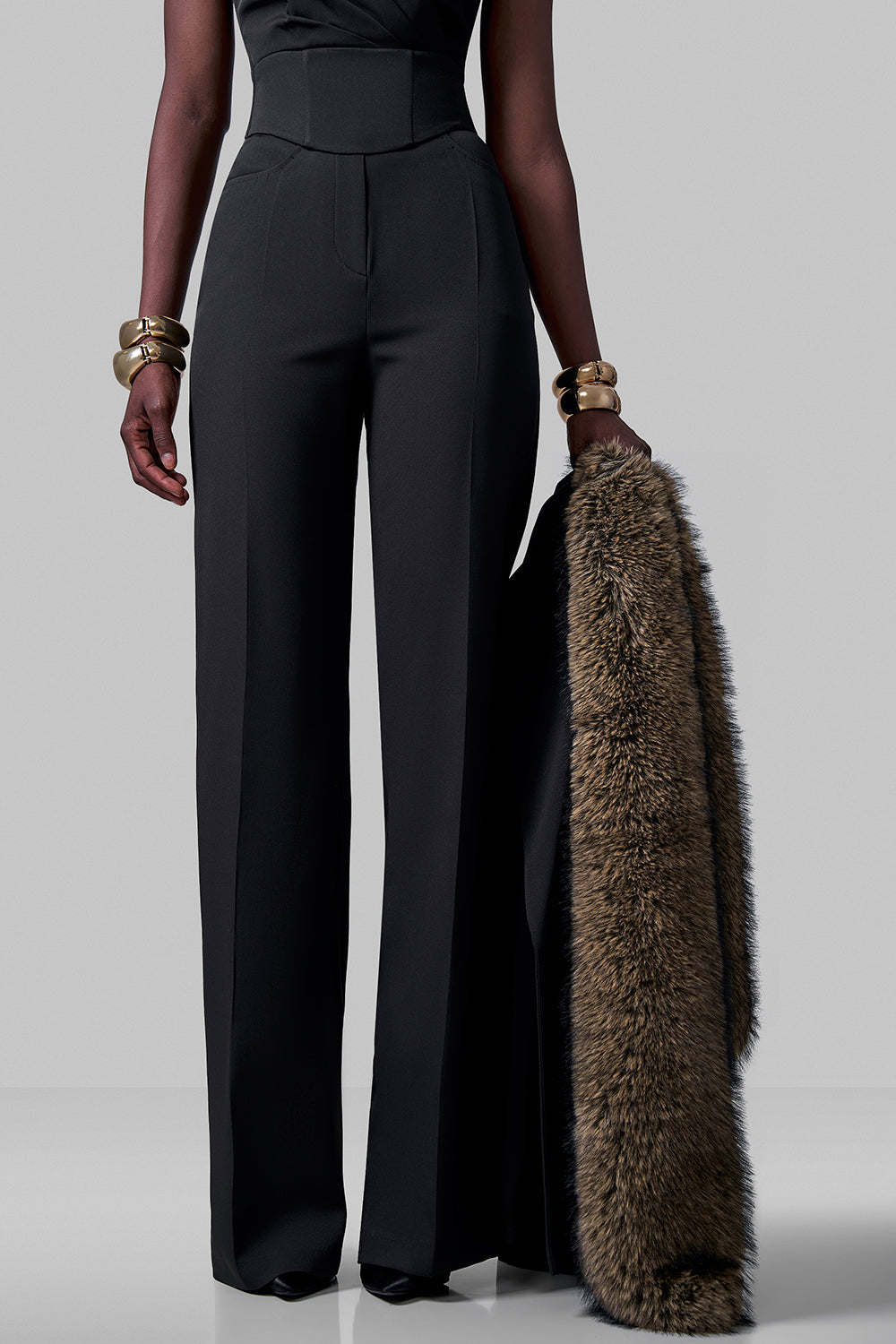 High-waisted Palazzo Trousers