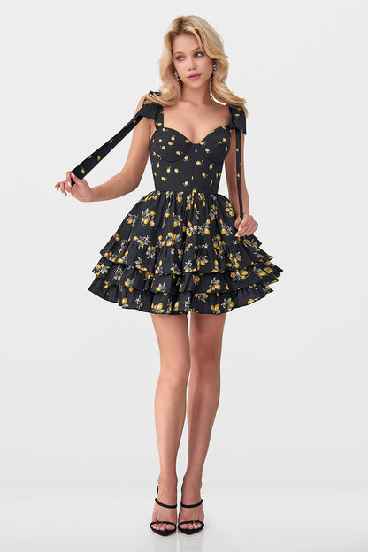 Ruffled Cotton Mini with Corset Top