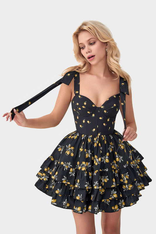 Ruffled Cotton Mini with Corset Top