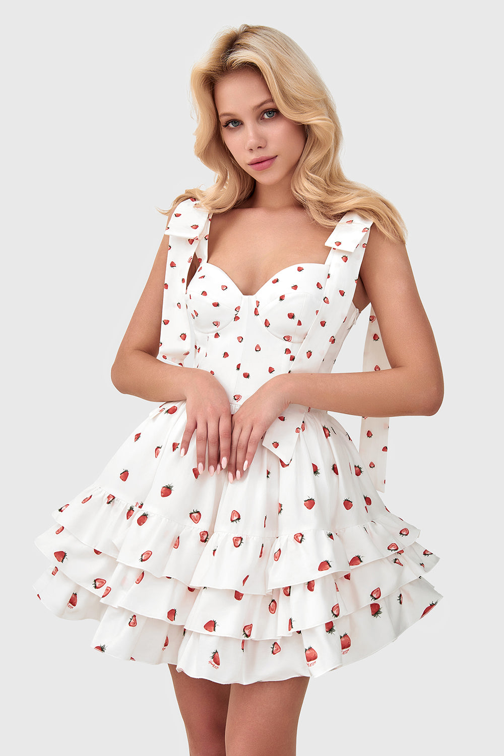 Ruffled Cotton Mini with Corset Top