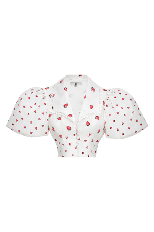 Cropped Floral Blouse