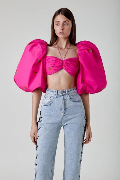 Crop Top with Puffs