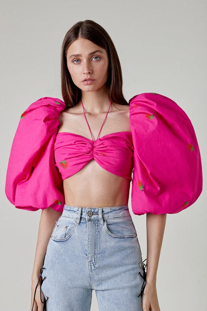 Crop Top with Puffs