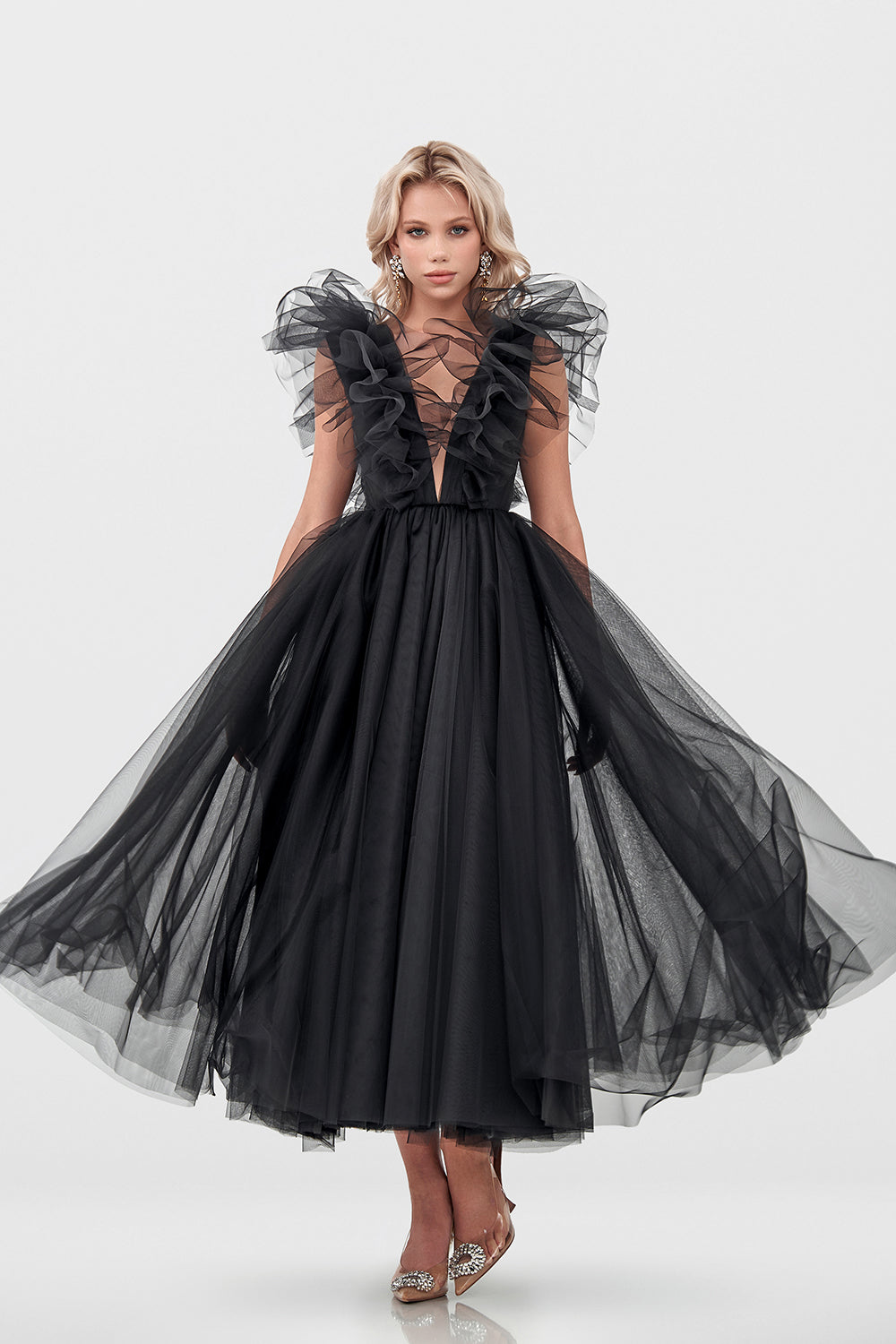 Tulle midi dress