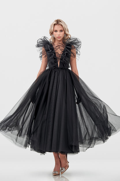 Tulle midi dress