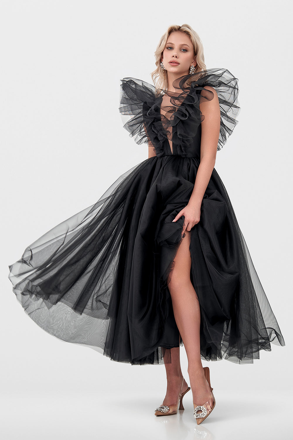 Tulle midi dress