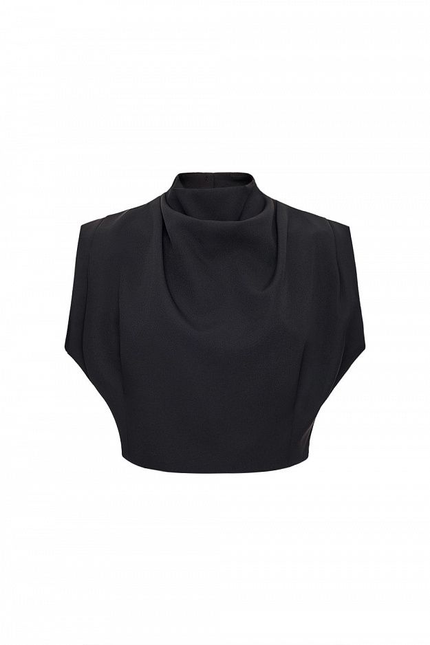 Draped Top with Stand Collar