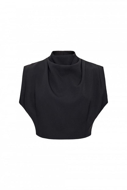Draped Top with Stand Collar