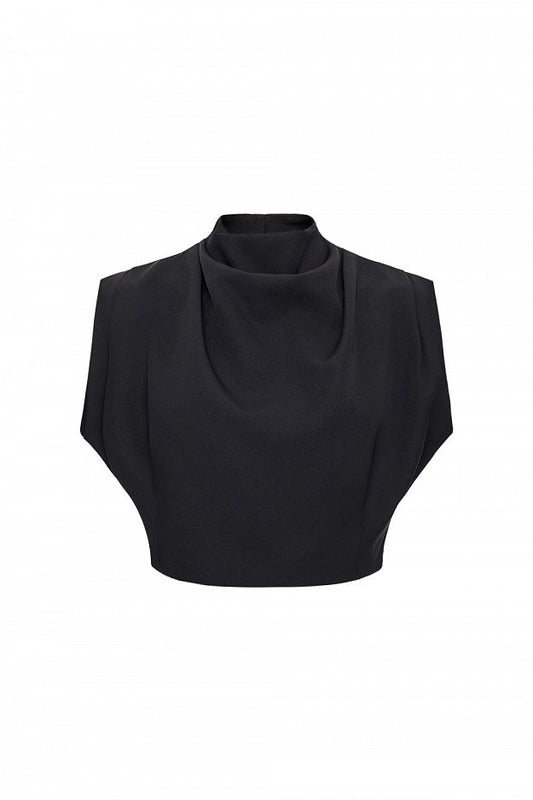 Draped Top with Stand Collar