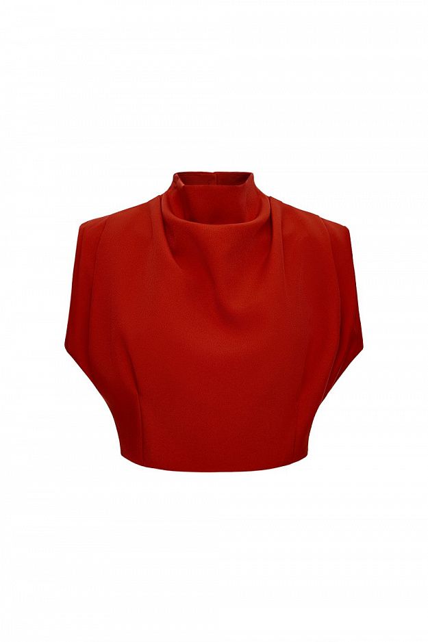 Draped Top with Stand Collar